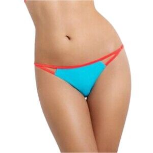 NWT L’ Agent Provocateur Cari Turquoise Orange Bikini Bottom Size Medium
